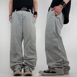Vintage y2k baggy wide leg faded grunge grey carpenter skater work pants